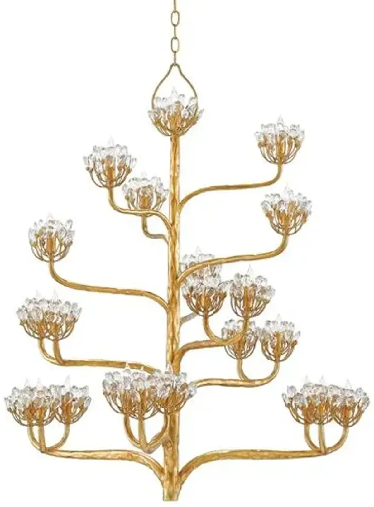 Agavé Americana Chandelier - Dark Gold Leaf - Currey & Company