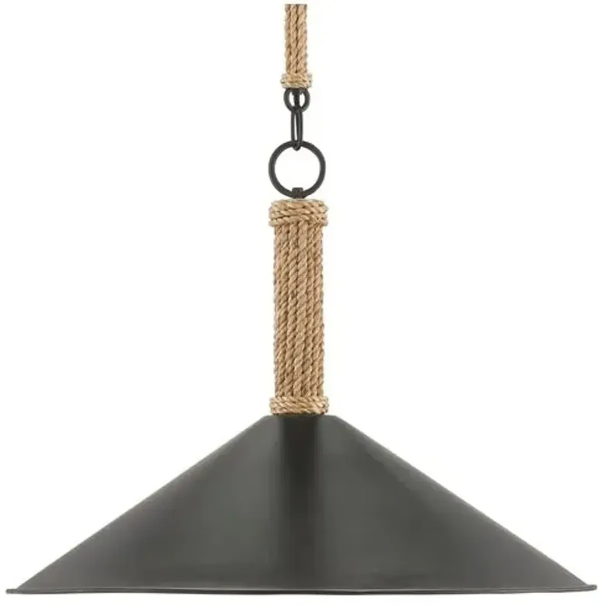 Ocracoke Rope Pendant - Black/Natural - Currey & Company