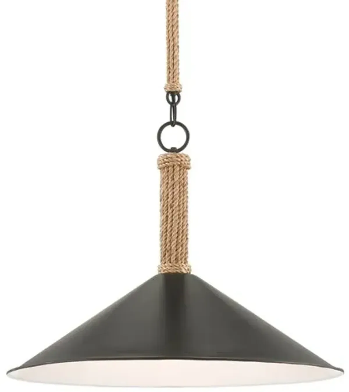 Ocracoke Rope Pendant - Black/Natural - Currey & Company