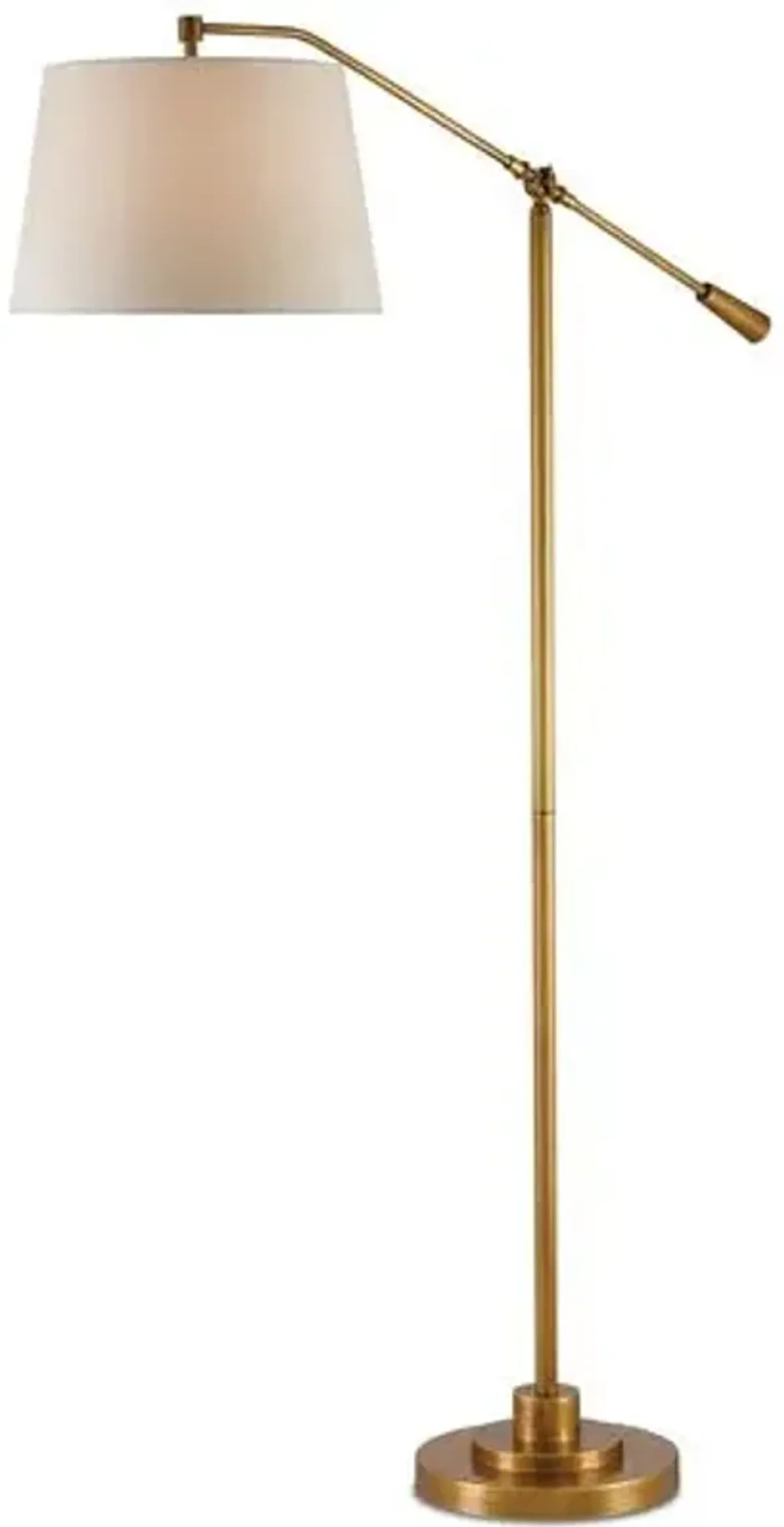 Maxstoke Floor Lamp - Antique Brass/Beige - Currey & Company