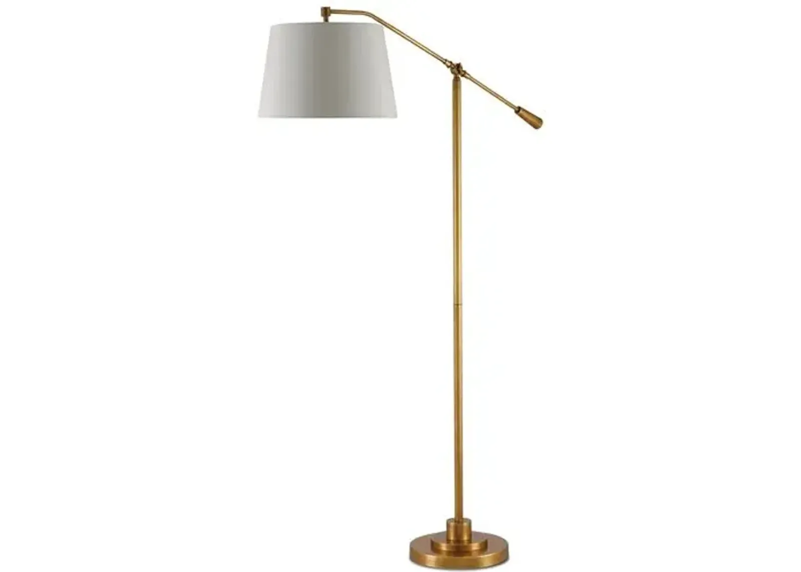 Maxstoke Floor Lamp - Antique Brass/Beige - Currey & Company