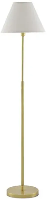 Dain Floor Lamp - Antique Brass/Off-White - Currey & Company