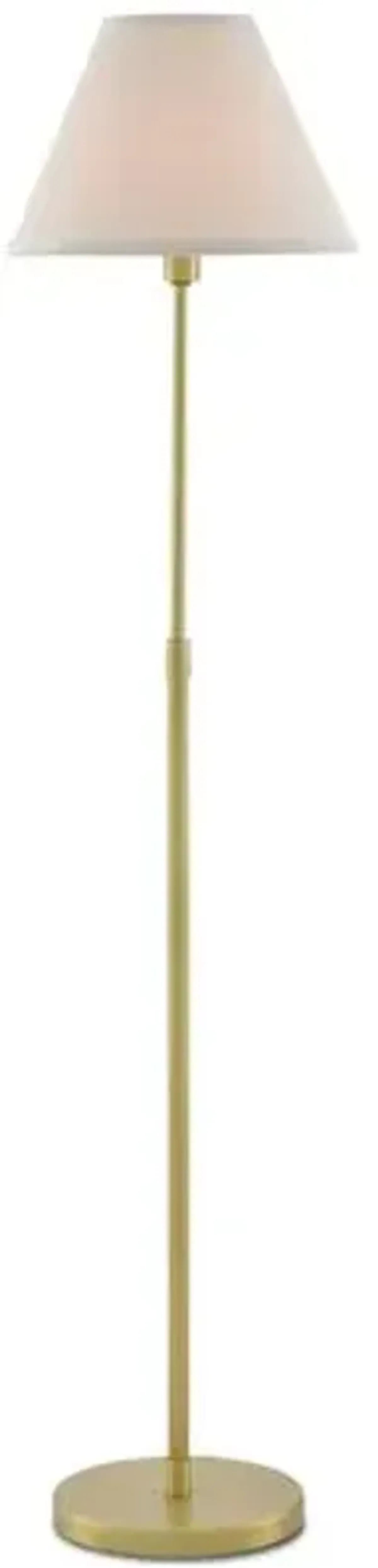 Dain Floor Lamp - Antique Brass/Off-White - Currey & Company