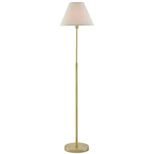 Dain Floor Lamp - Antique Brass/Off-White - Currey & Company