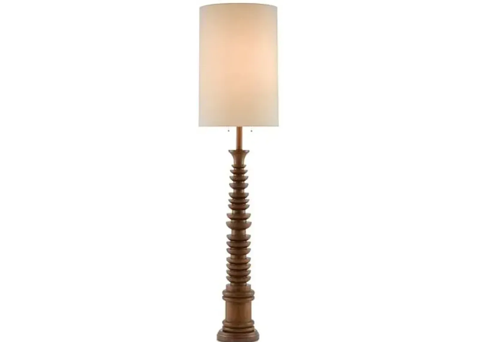 Malayan Floor Lamp - Natural/Light Eggshell - Currey & Company