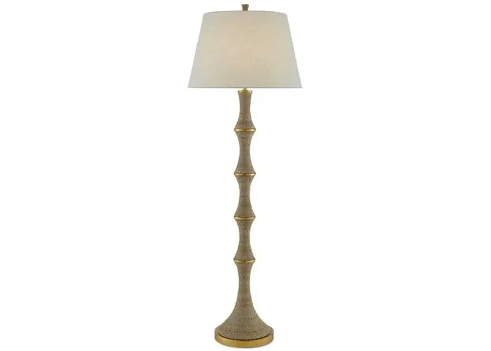 Bourgeon Floor Lamp - Blue/Nickel - Currey & Company