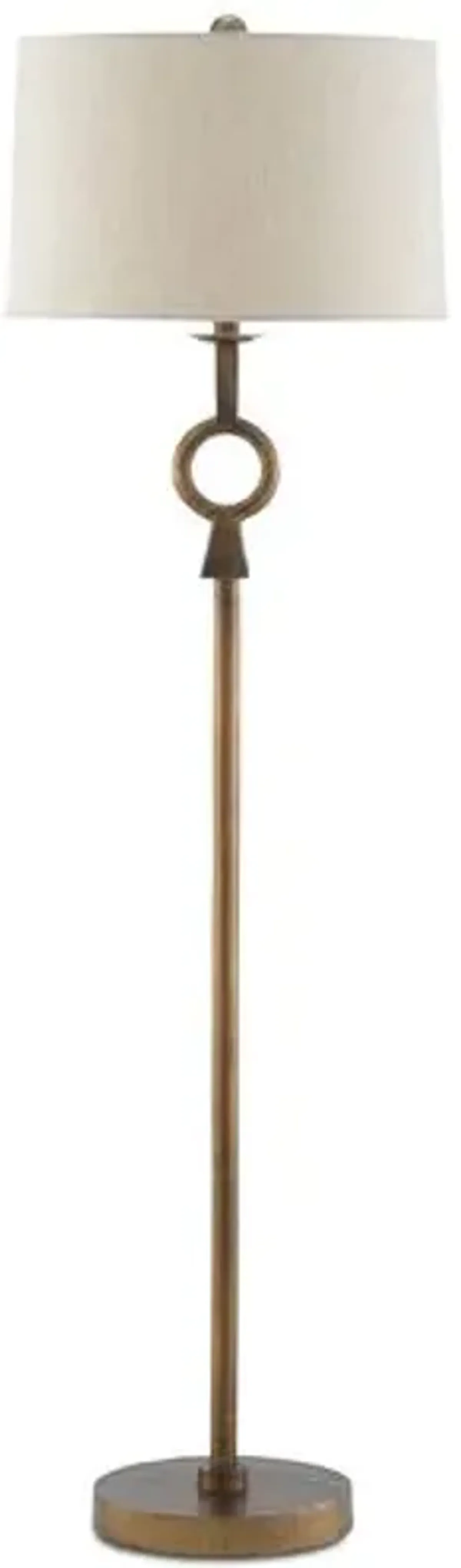 Germaine Floor Lamp - Antique Brass/Natural - Currey & Company