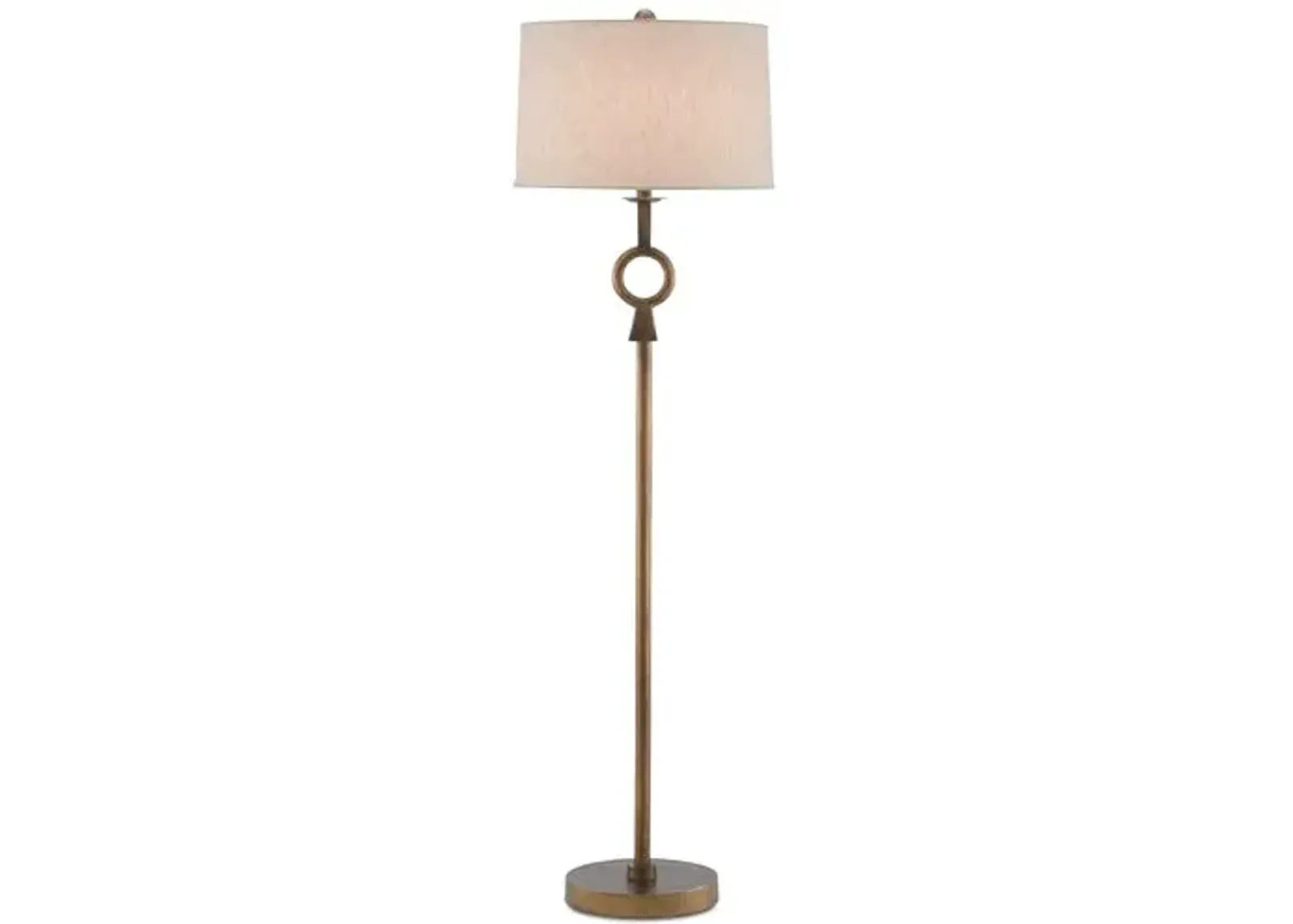 Germaine Floor Lamp - Antique Brass/Natural - Currey & Company