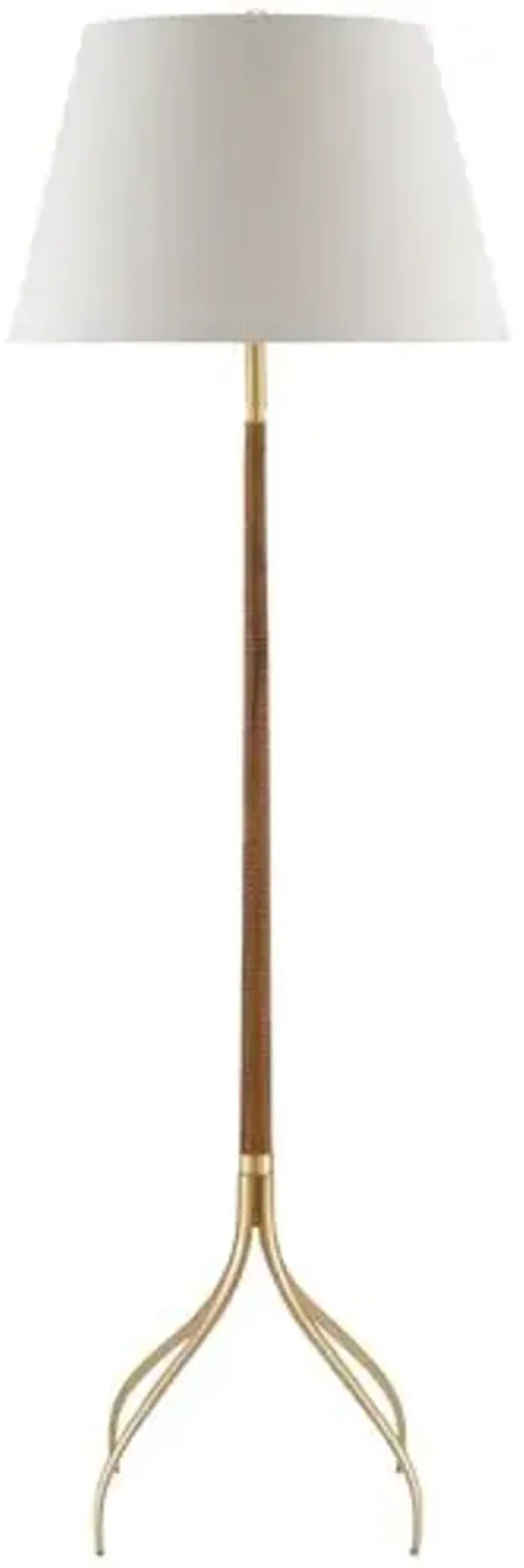 Circus Floor Lamp - Natural/Brushed Brass - Currey & Company