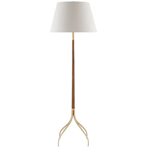 Circus Floor Lamp - Natural/Brushed Brass - Currey & Company