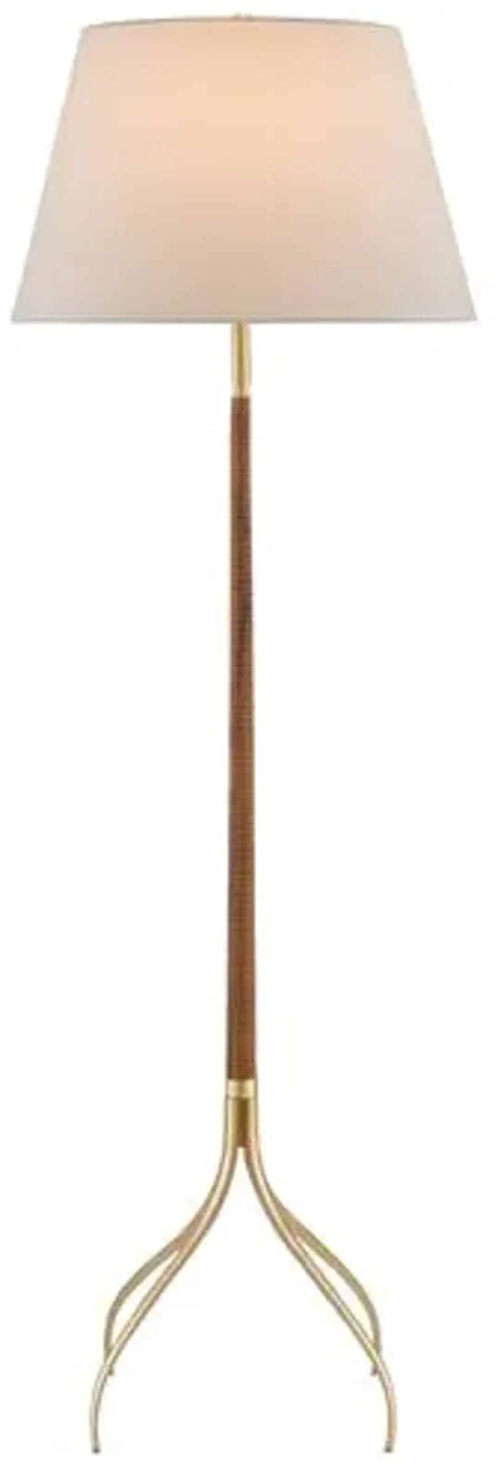 Circus Floor Lamp - Natural/Brushed Brass - Currey & Company