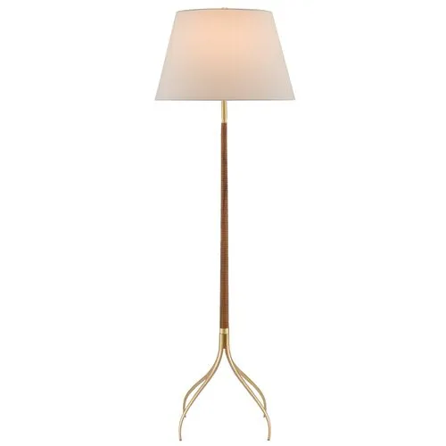 Circus Floor Lamp - Natural/Brushed Brass - Currey & Company