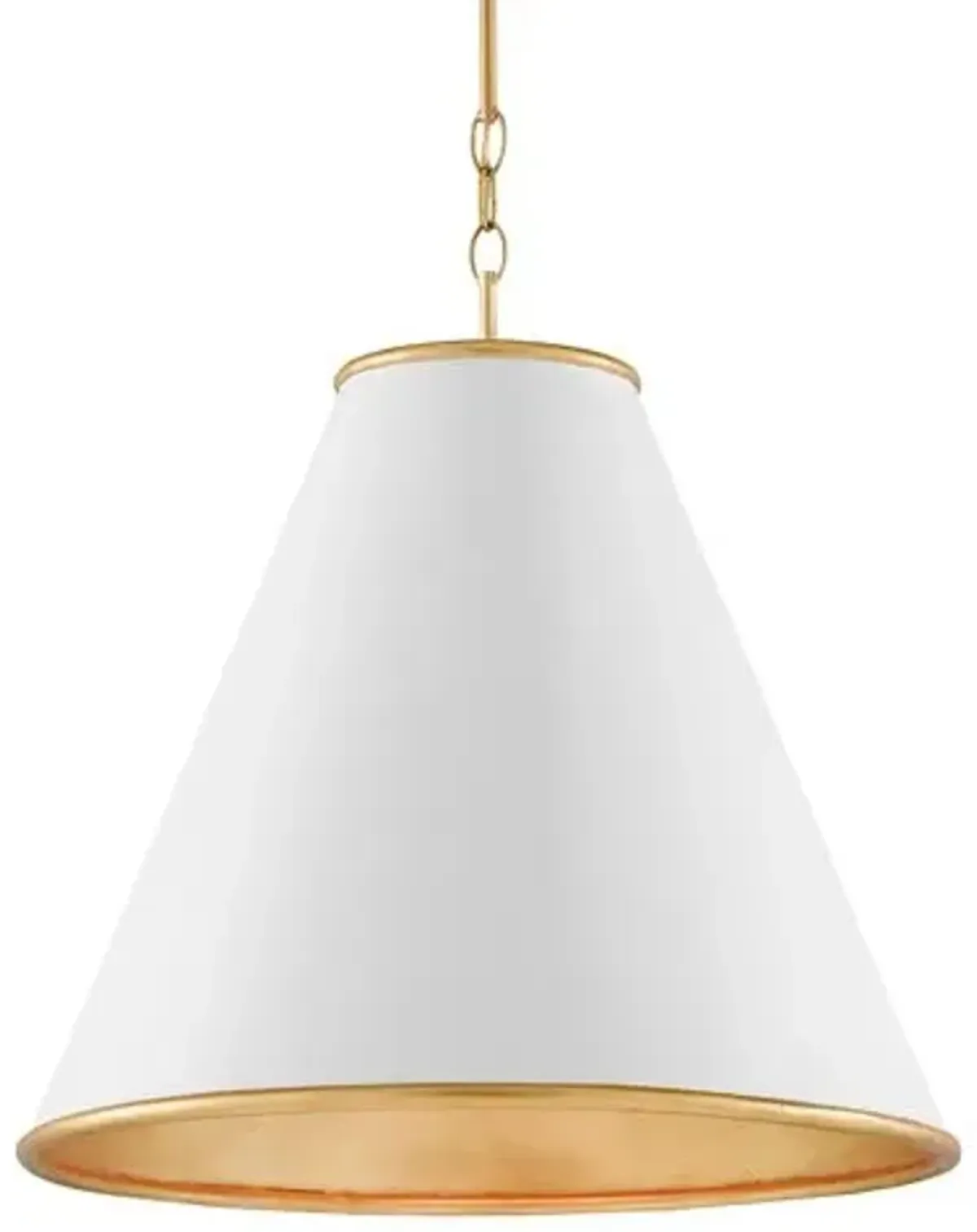 Pierrepont Large Pendant - White/Gold Leaf - Currey & Company