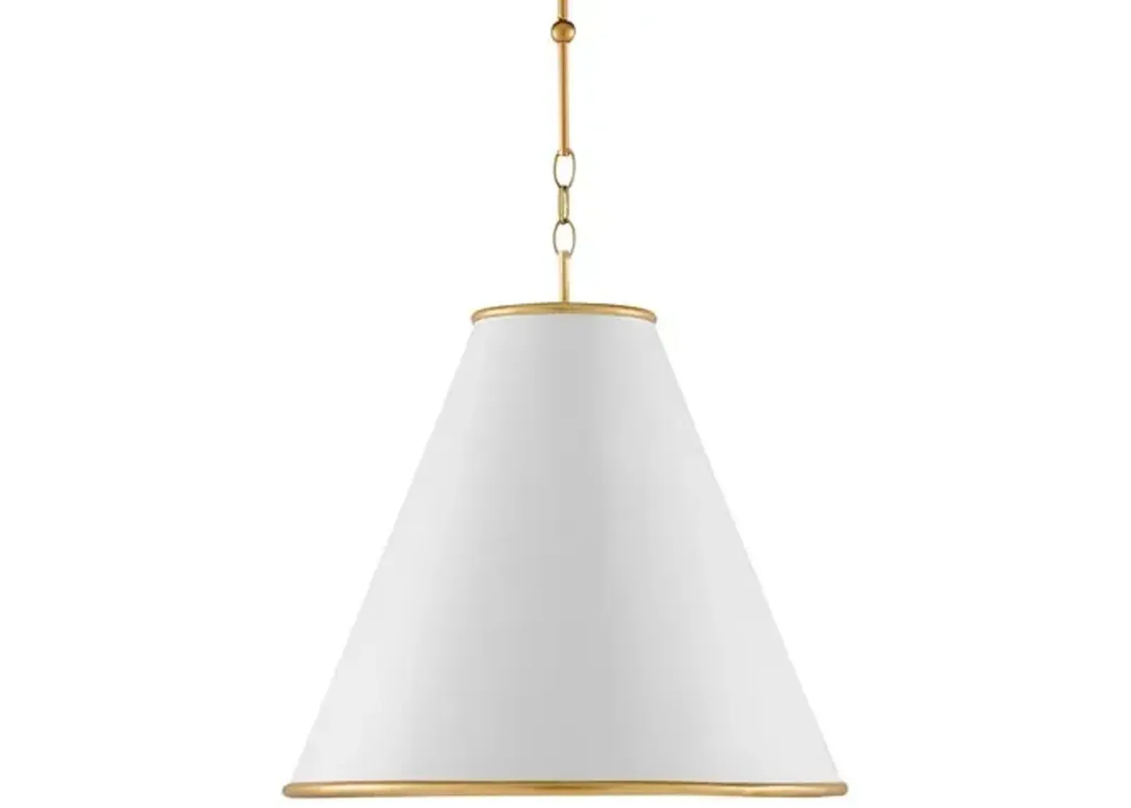 Pierrepont Large Pendant - White/Gold Leaf - Currey & Company