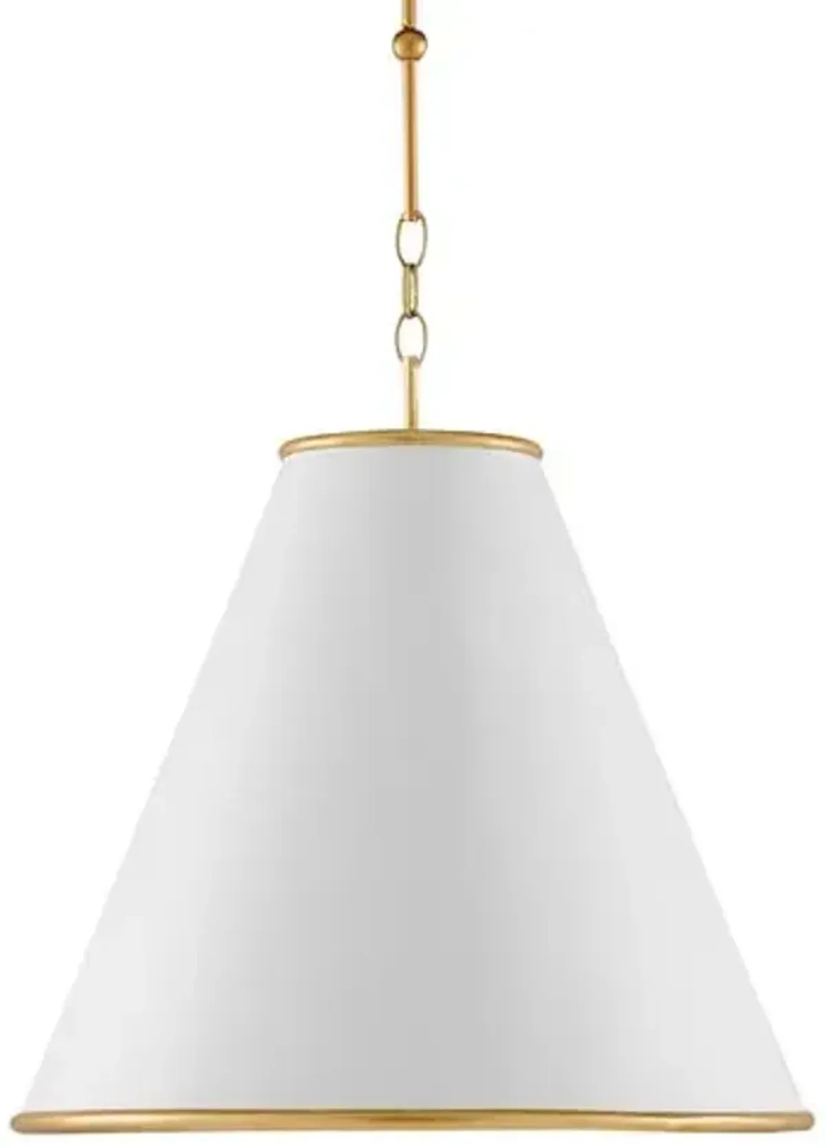 Pierrepont Large Pendant - White/Gold Leaf - Currey & Company