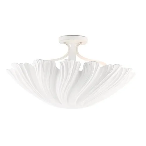 Hadley Semi-Flush - White - Currey & Company