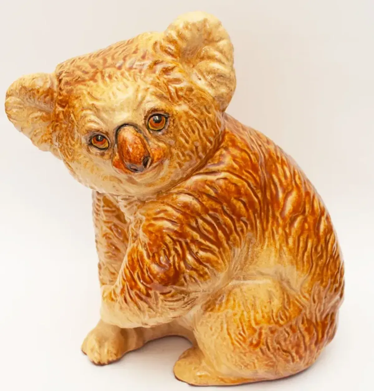 Large Italian Majolica Koala Figurine - brown