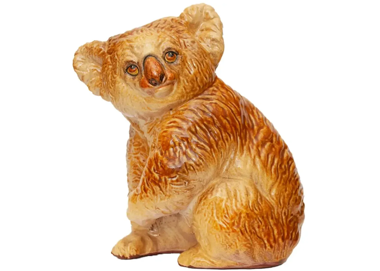 Large Italian Majolica Koala Figurine - brown