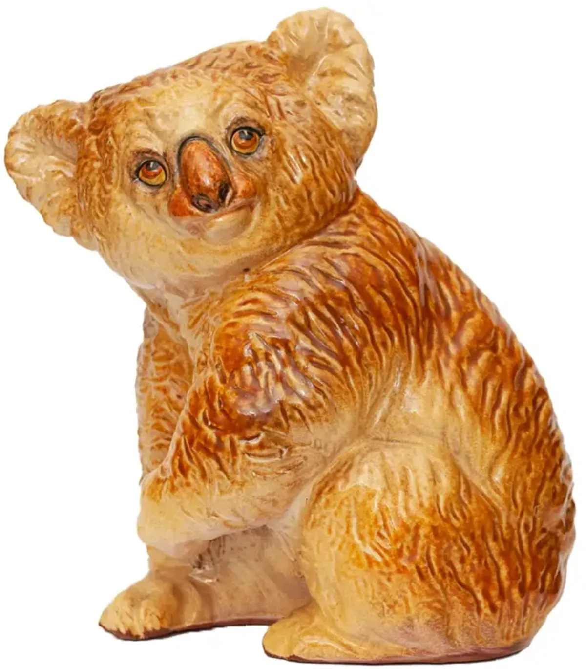 Large Italian Majolica Koala Figurine - brown