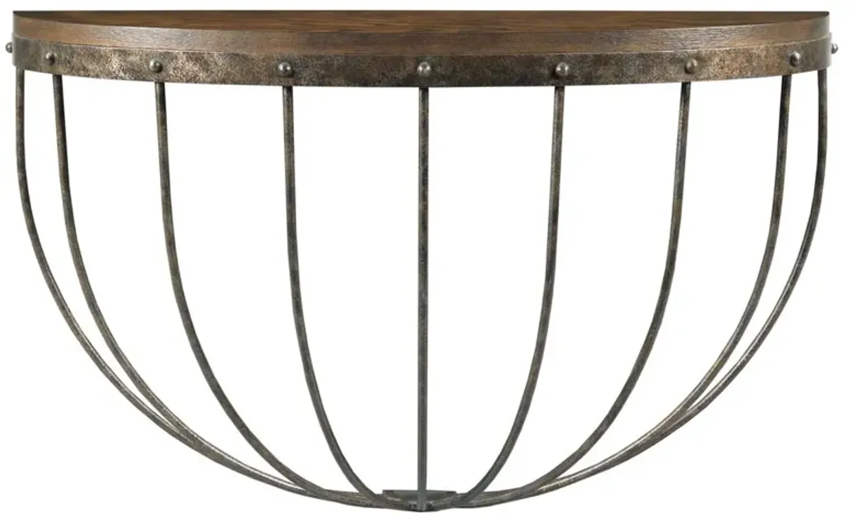 Stable Console, Tobacco/Antique Pewter