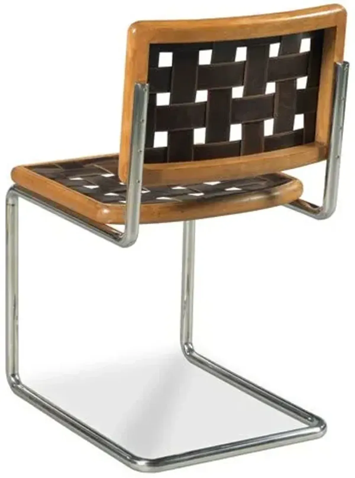 Revival Leather Chair - Polished Nickel/Brown - Lauren Liess