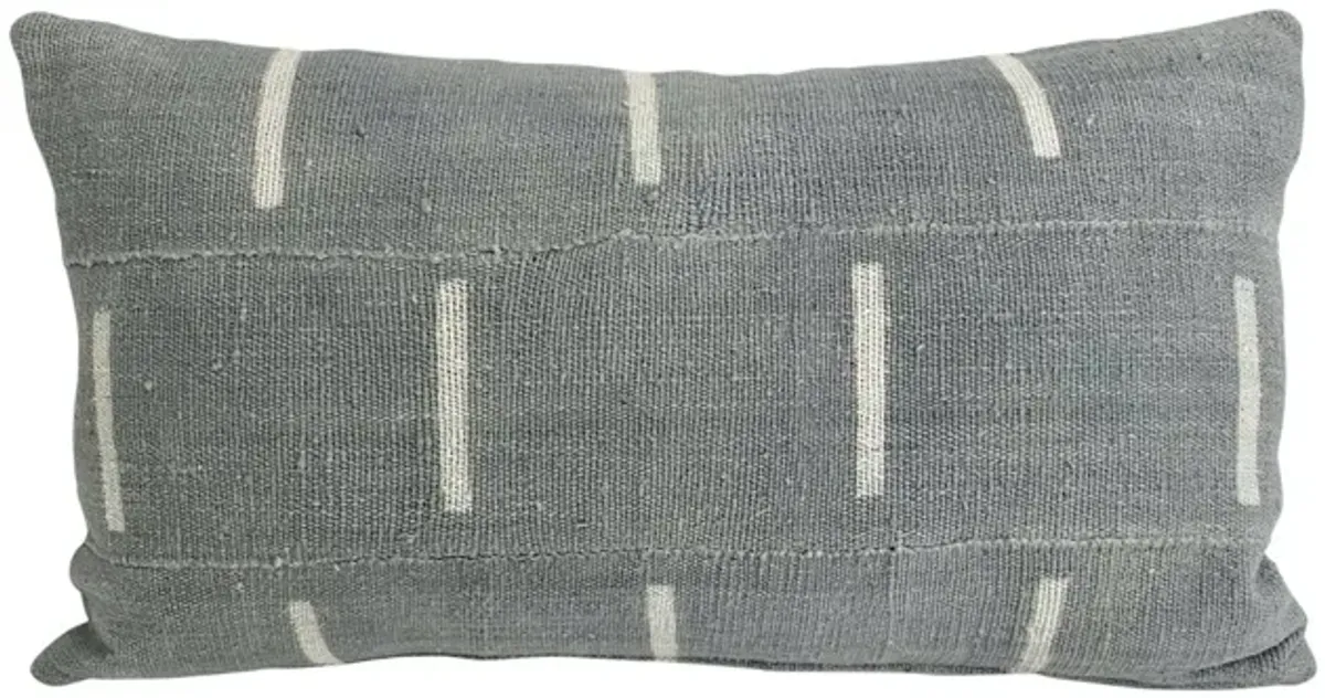 Mali Gray Mudcloth Lumbar Pillow - Ballyhoo