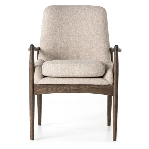 Lauren Dining Arm Chair - Warm Nettlewood - Beige