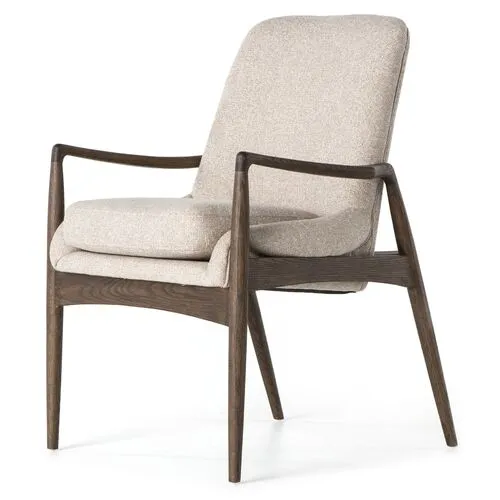 Lauren Dining Arm Chair - Warm Nettlewood - Beige