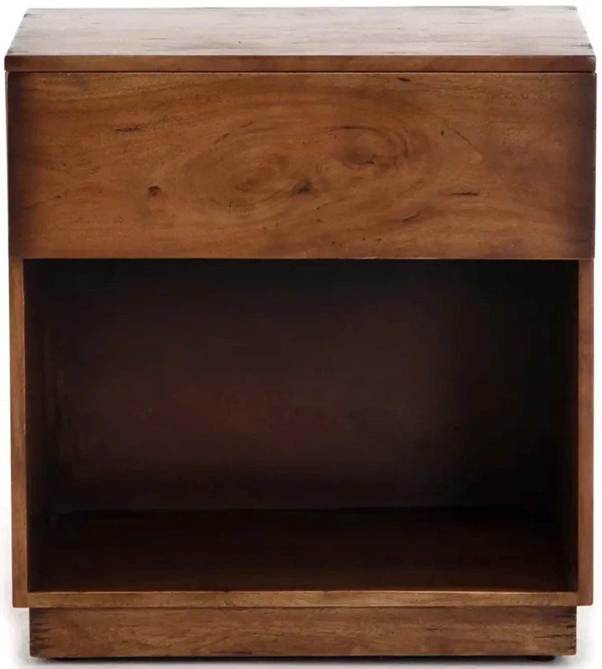 Lindsey 1-Drawer Nightstand, Burnt Fruitwood