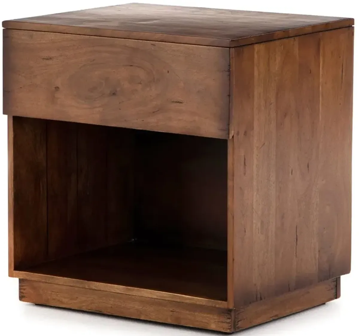 Lindsey 1-Drawer Nightstand, Burnt Fruitwood