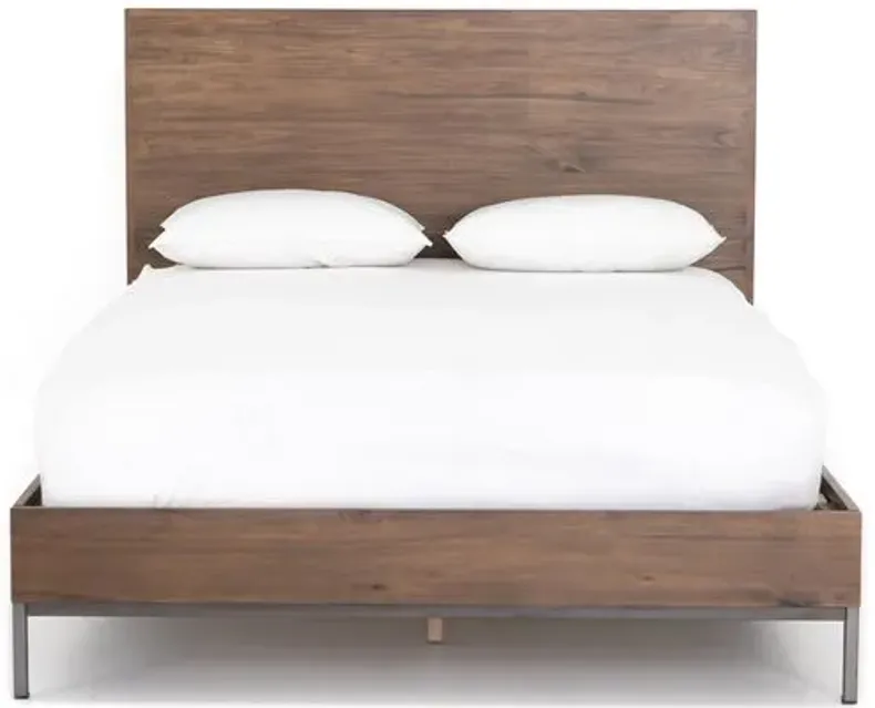 Justina Bed - Auburn Poplar - Brown