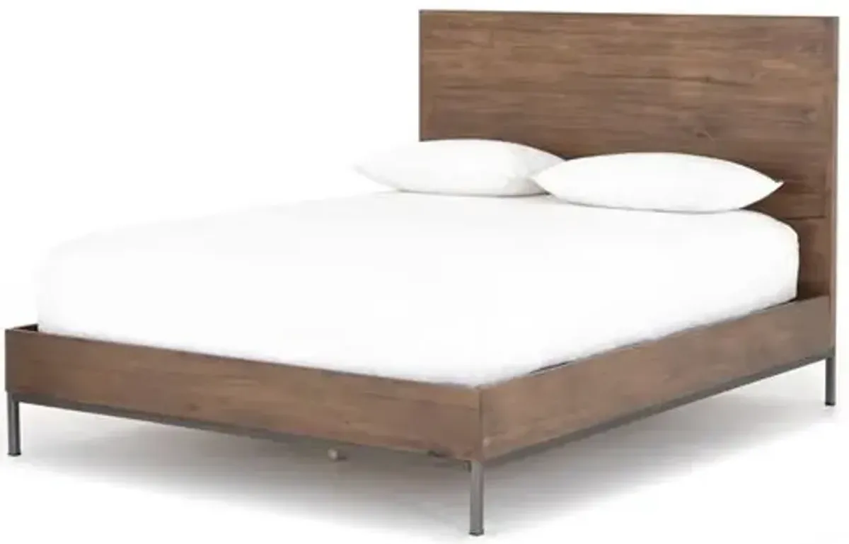 Justina Bed - Auburn Poplar - Brown