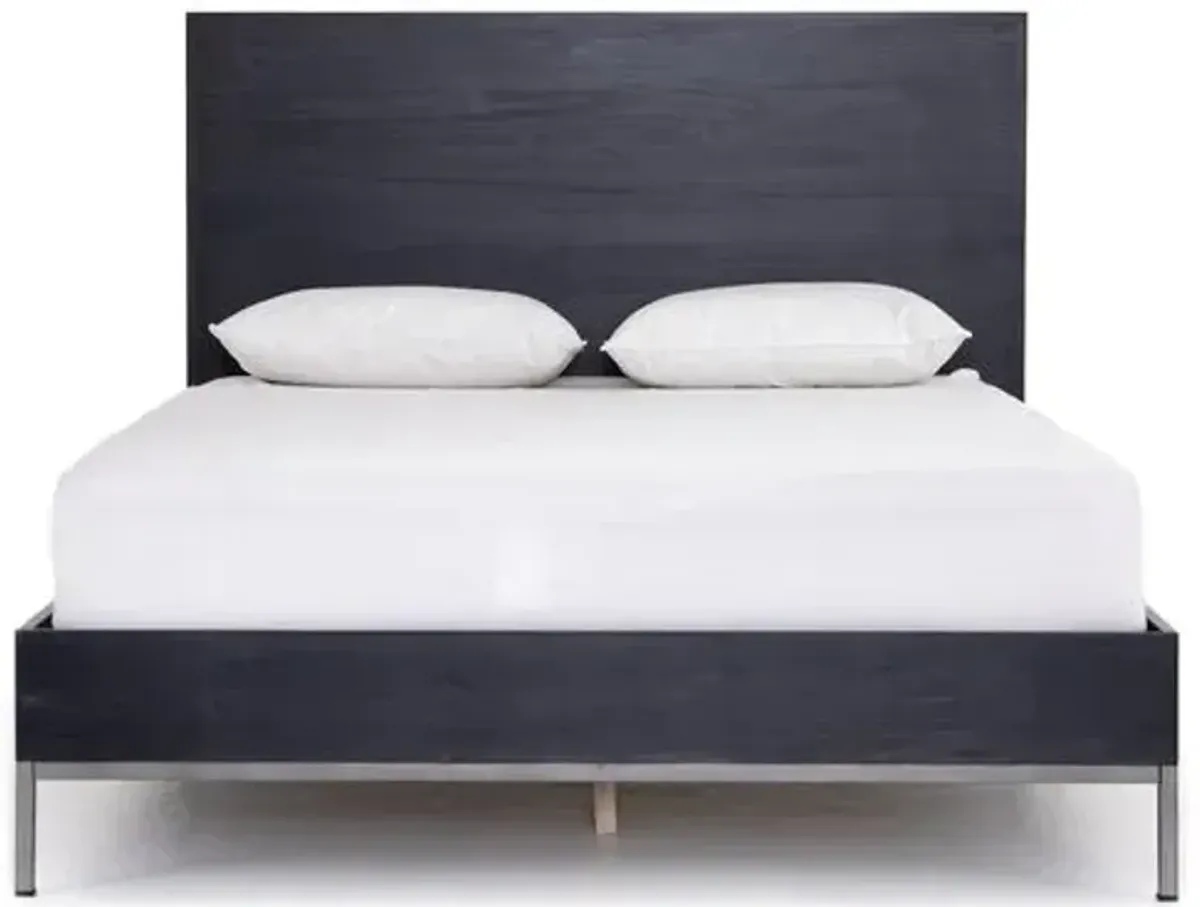 Justina Bed - Black Wash Poplar