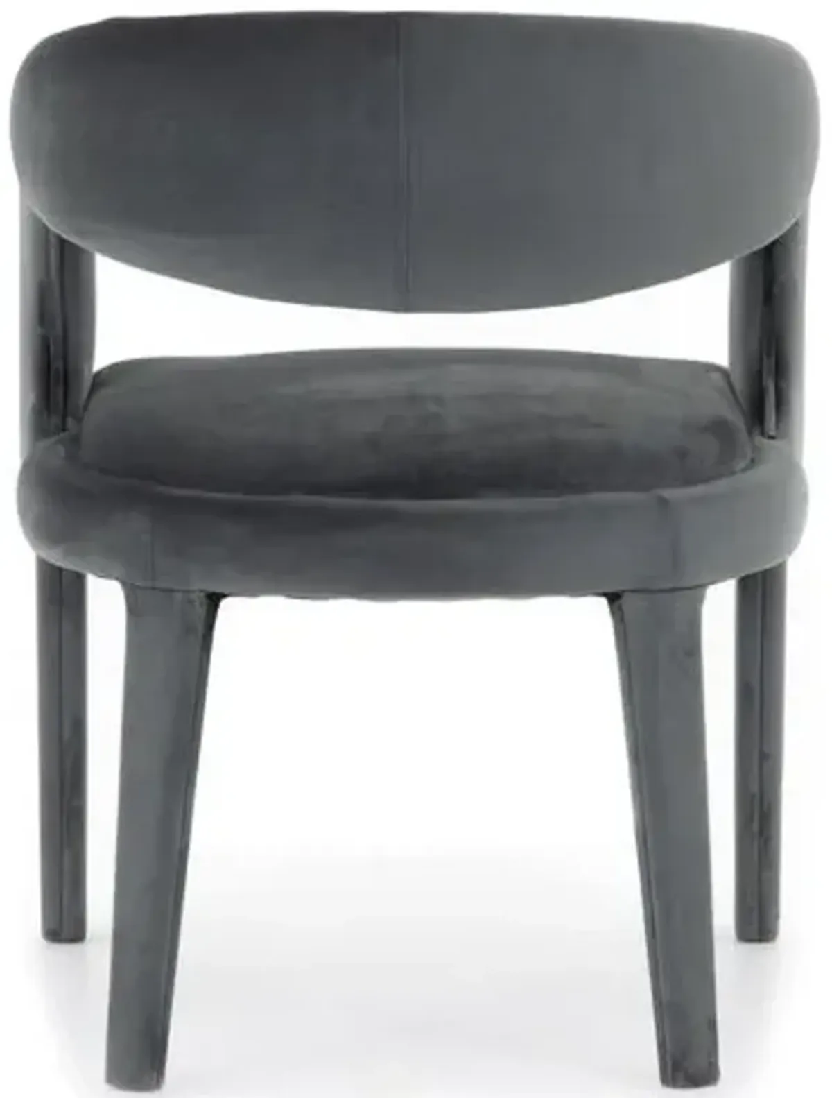 Sadie Dining Chair - Charcoal Velvet - Black