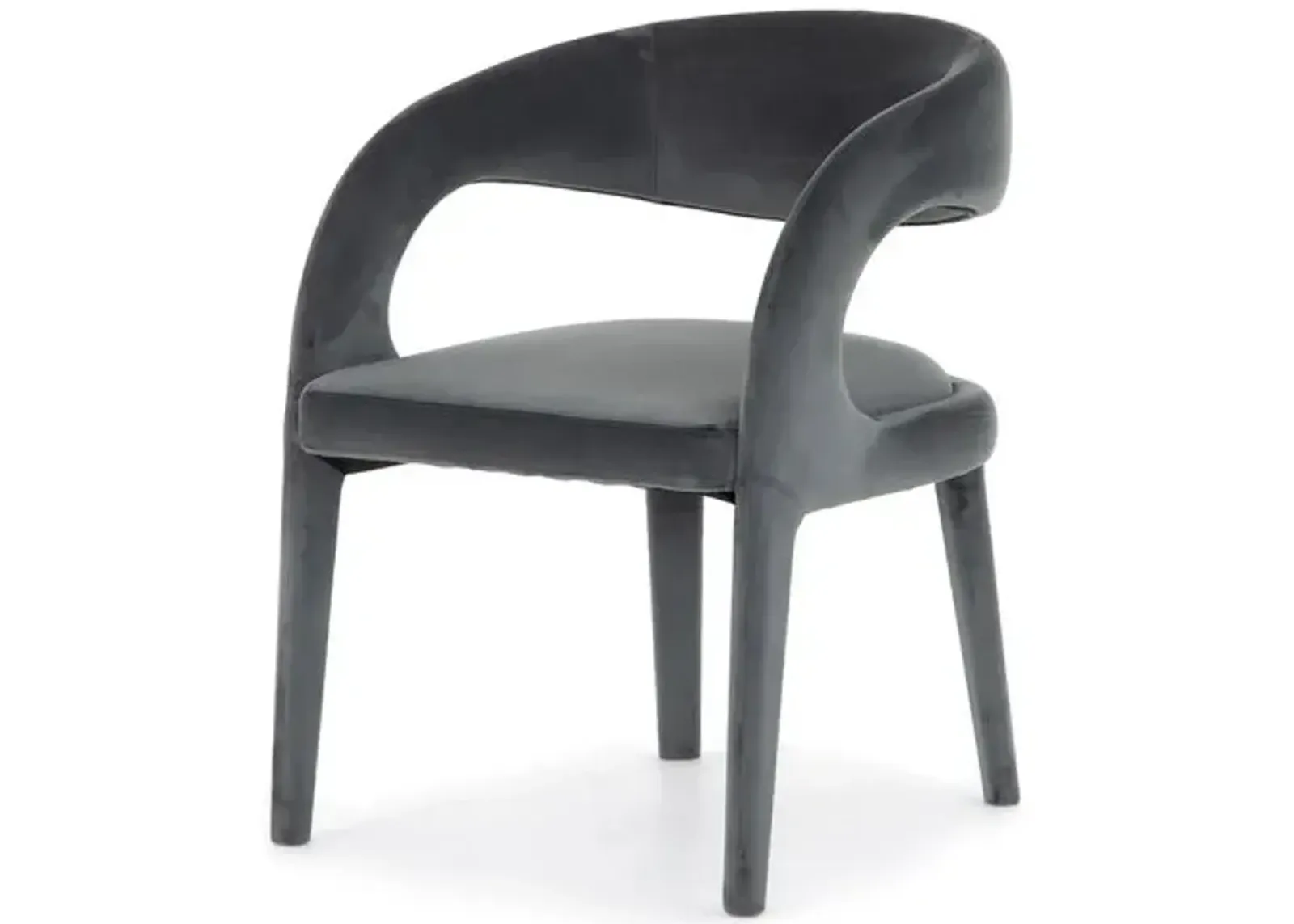 Sadie Dining Chair - Charcoal Velvet - Black