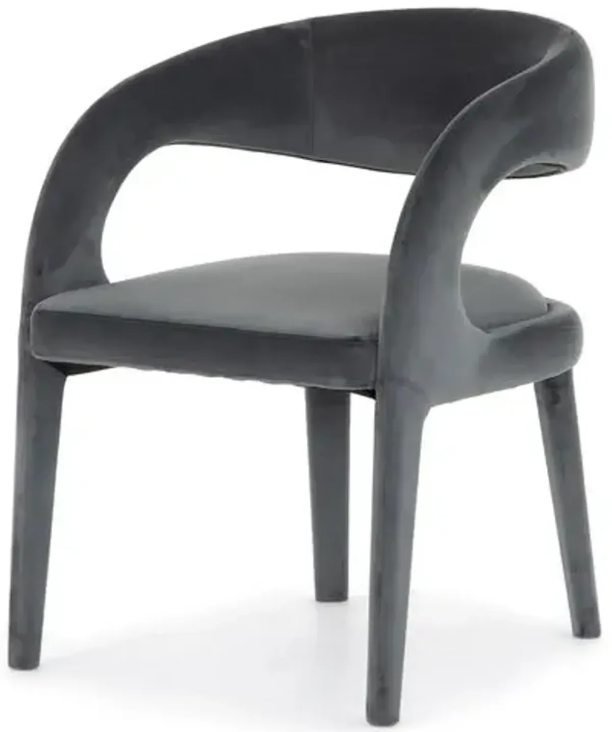 Sadie Dining Chair - Charcoal Velvet - Black