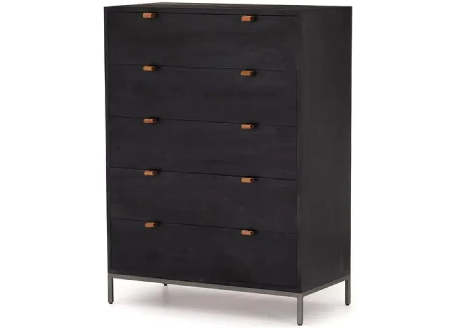 Justina 5-Drawer Tall Dresser - Black Wash Poplar