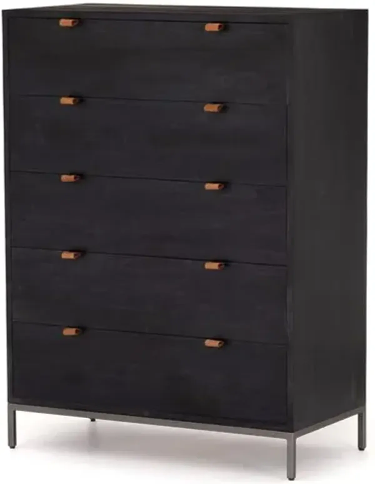 Justina 5-Drawer Tall Dresser - Black Wash Poplar