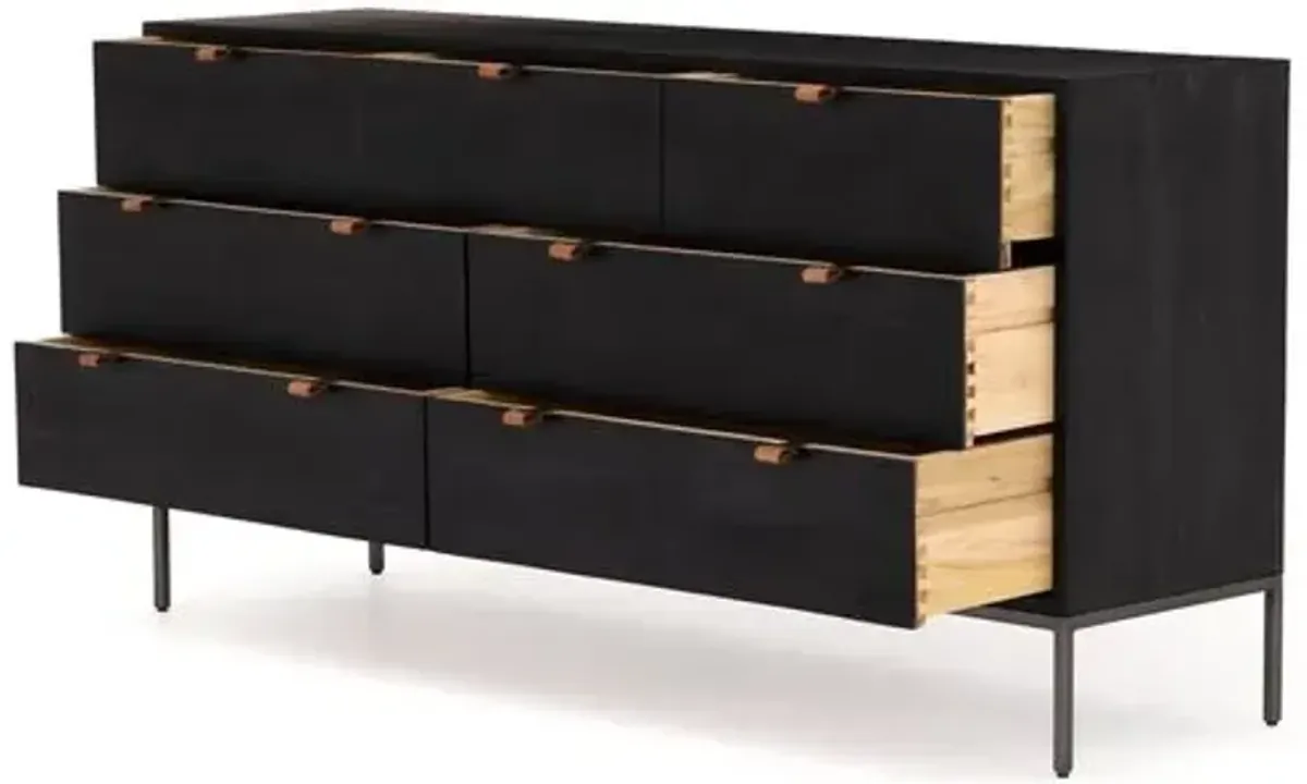 Justina 7-Drawer Dresser - Black Wash Poplar