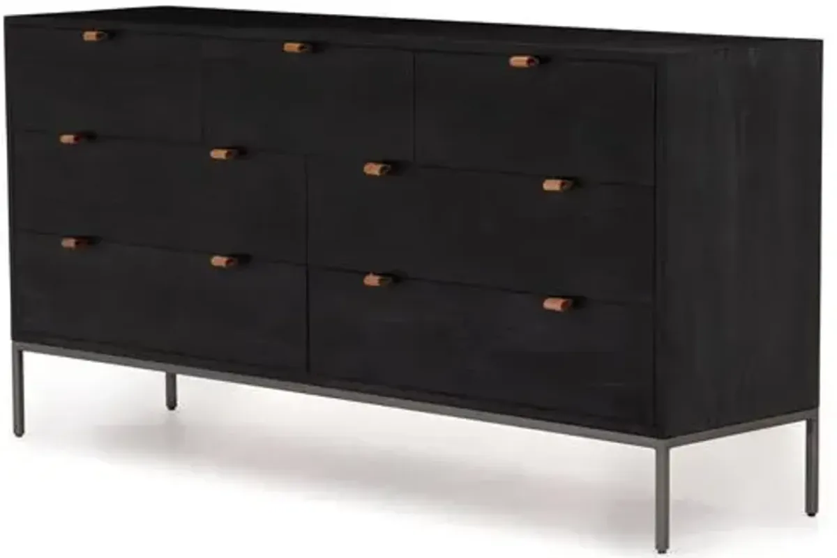 Justina 7-Drawer Dresser - Black Wash Poplar