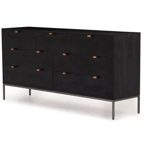 Justina 7-Drawer Dresser - Black Wash Poplar