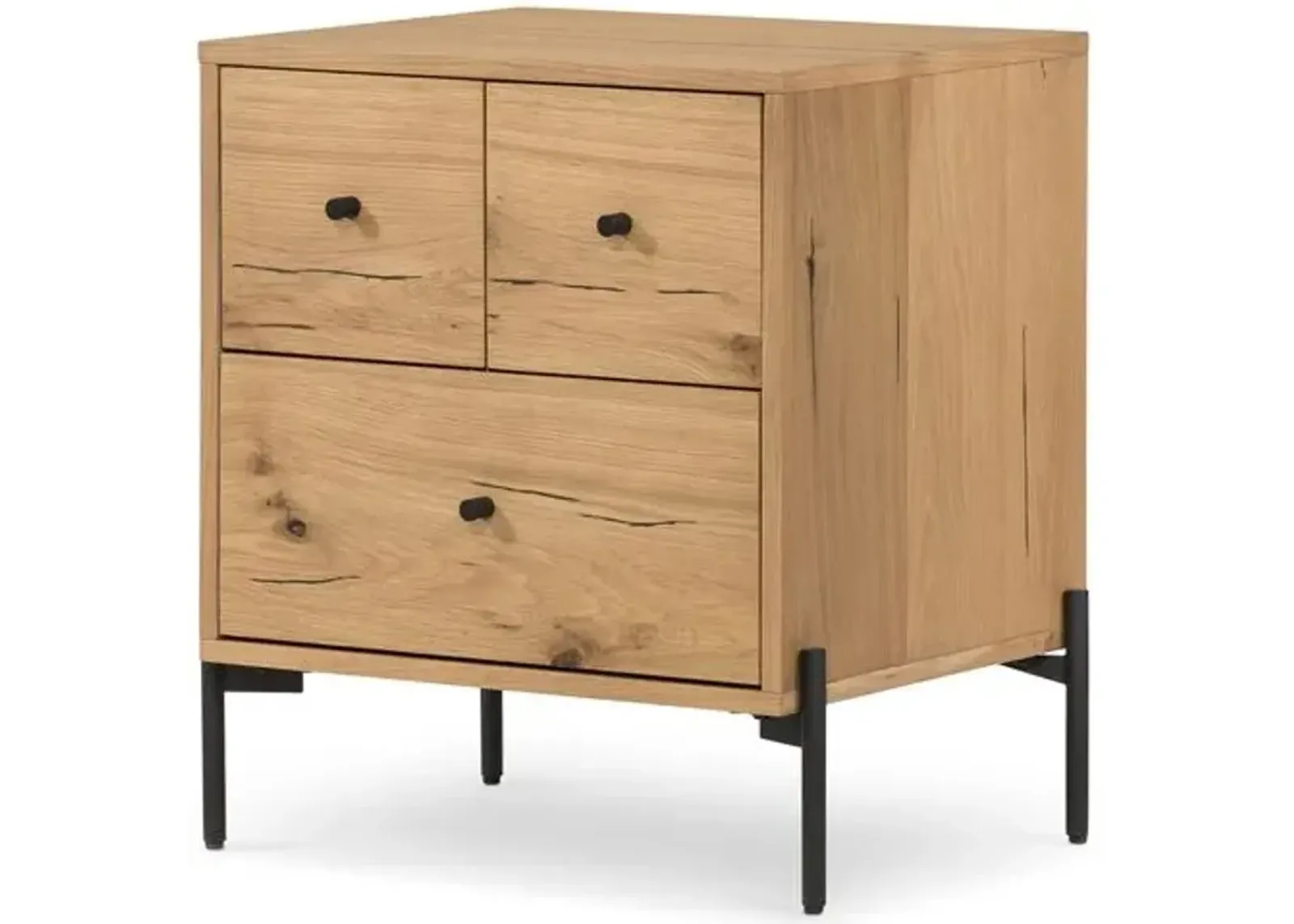 Meena Nightstand - Light Oak/Black