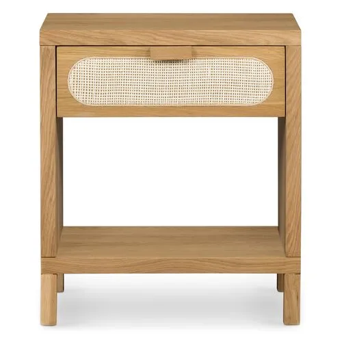 Willa Cane Nightstand - Honey Oak