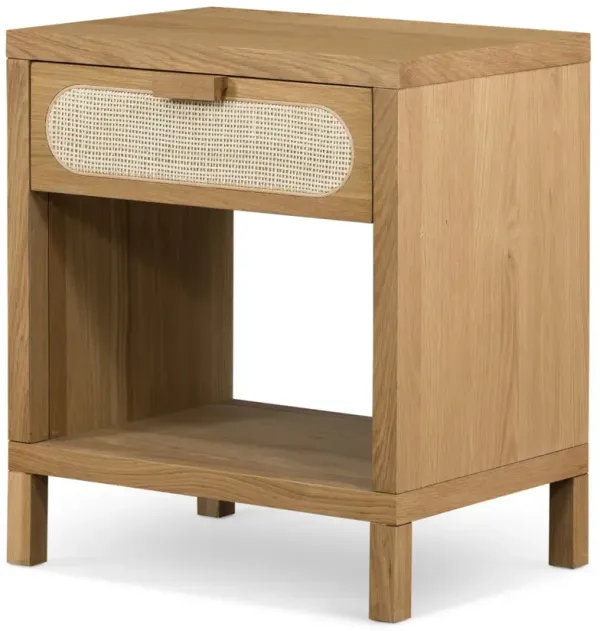 Willa Cane Nightstand, Honey Oak