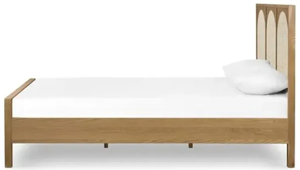 Willa Cane Bed - Honey Oak - Beige