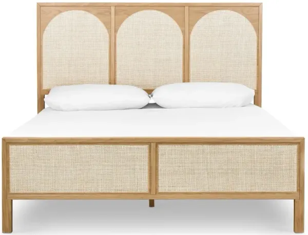 Willa Cane Bed, Honey Oak