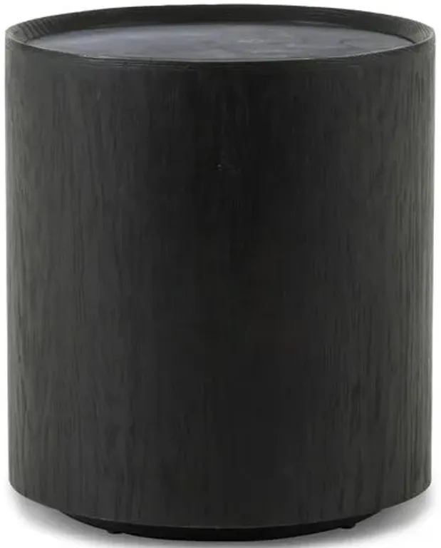 Belle Oak End Table - Ebony - Black