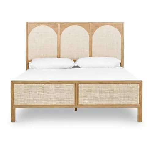 Willa Cane Bed - Honey Oak - Beige