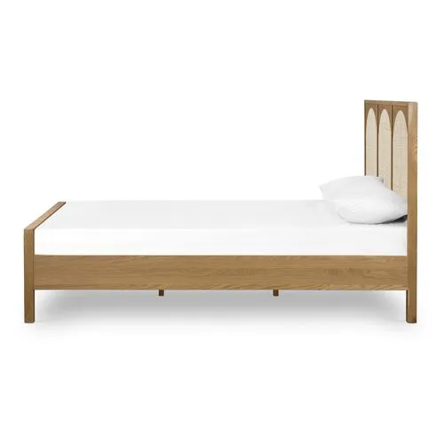 Willa Cane Bed - Honey Oak - Beige