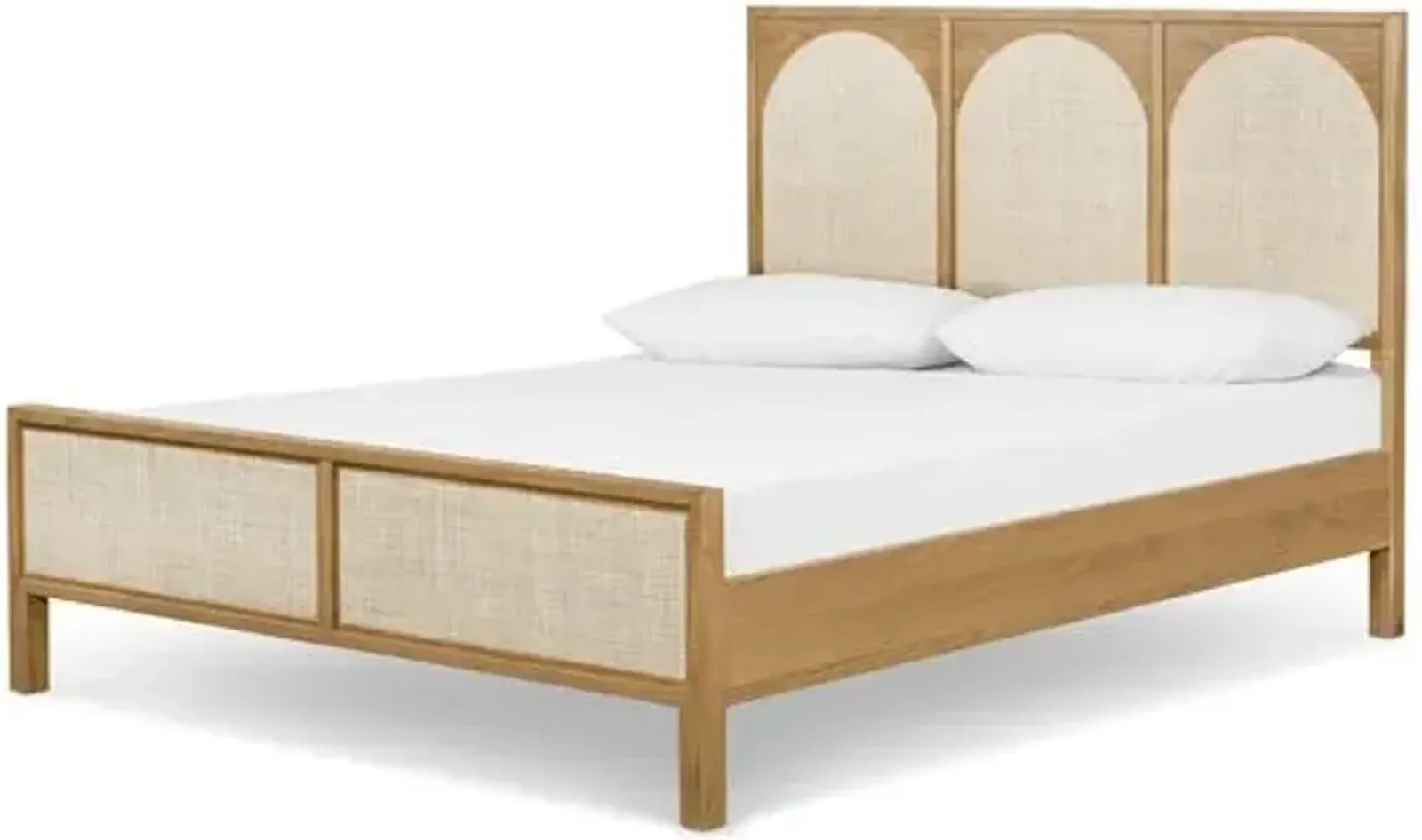 Willa Cane Bed - Honey Oak - Beige